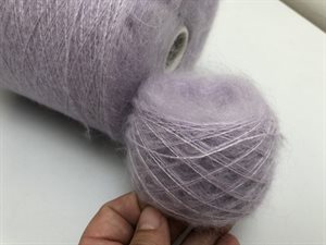 Silk mohair - MEGET smuk pastel lilla, 25 gram